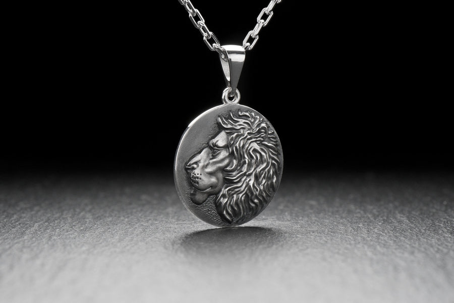 Lion silver pendant	Lion's head jewelry	Lion's head silver	animal jewelry	Lioness pendant (etsy image id: 4725147157)