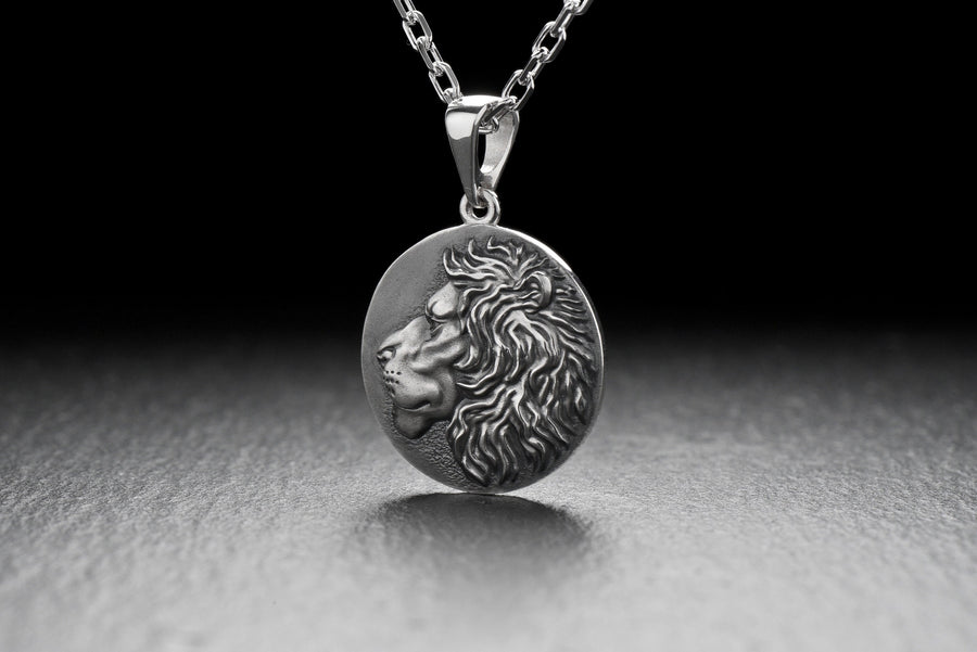 Lion silver pendant	Lion's head jewelry	Lion's head silver	animal jewelry	Lioness pendant (etsy image id: 4725147157)
