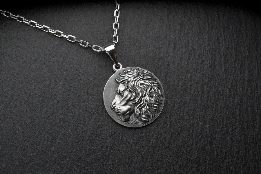 Lion silver pendant	Lion's head jewelry	Lion's head silver	animal jewelry	Lioness pendant (etsy image id: 4725147157)