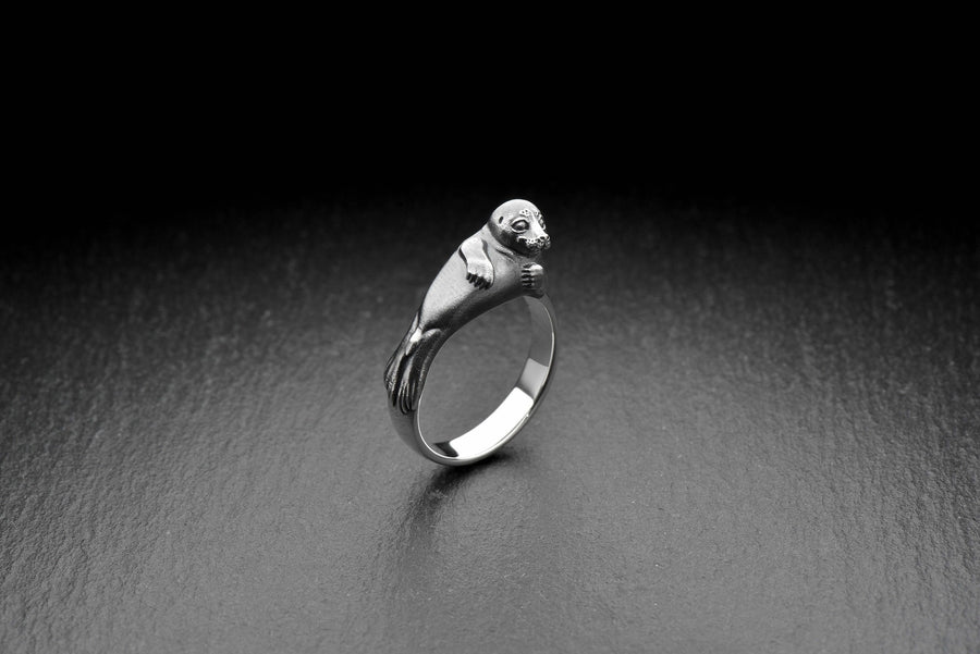 Sterling Silver Seal Ring: Handmade Sea Animal Jewelry (etsy image id: 7311241873)