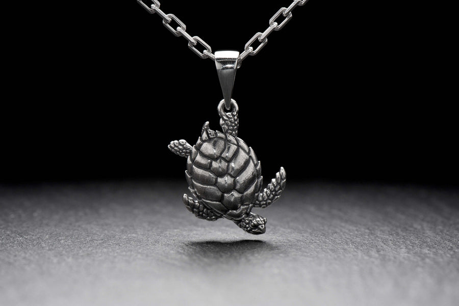 Turtle Pendant Silver – Sterling Silver Sea Turtle Necklace | Symbol of Wisdom, Serenity, and Ocean Spirit Jewelry (etsy image id: 7373010906)