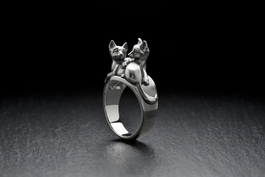 fox ring	gift for her	silver fox ring	fox jewelry	sterling silver (etsy image id: 4688544604)