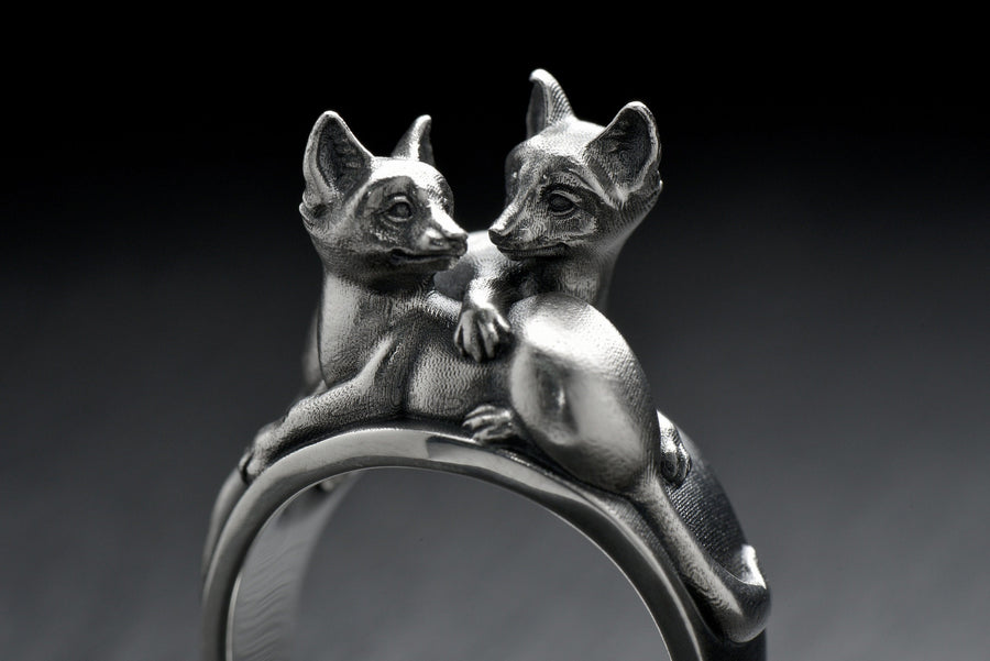 fox ring	gift for her	silver fox ring	fox jewelry	sterling silver (etsy image id: 4688544604)