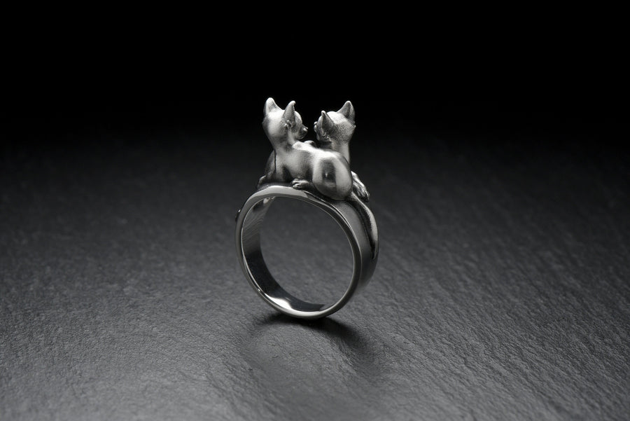 fox ring	gift for her	silver fox ring	fox jewelry	sterling silver (etsy image id: 4688544604)