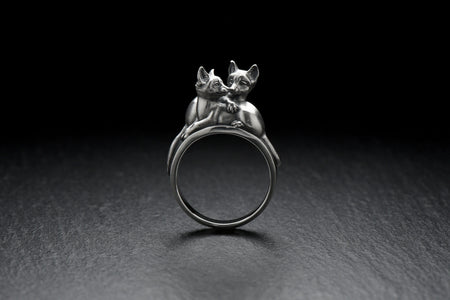 Sterling Silver Foxes Ring: Handmade Animal Lover's Jewelry (etsy image id: 4688551980)