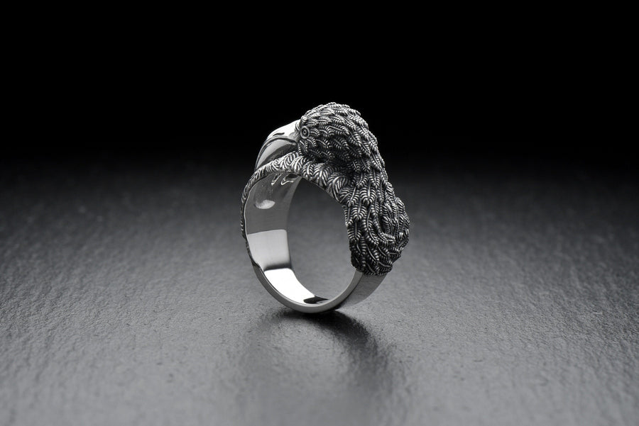 silver ring	silver jewelry	jewelry lovers	Silver Flamingo Ring	Silver Flamingo	Flamingo Ring (etsy image id: 6998344750)