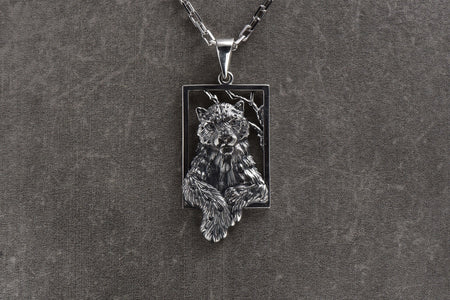 Handmade Sterling Silver Snow Leopard Pendant: Oxidized Wild Cat Necklace (etsy image id: 4700276106)