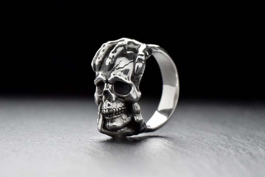 Sterling Silver Skull Ring: Gothic Biker Jewelry (etsy image id: 6311128047)