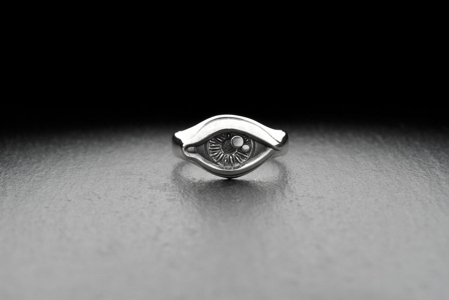 Sterling silver	silver ring	gift for her	gift for him	silver	Silver eye ring	eye ring	eye	eye jewelry	sterling silver ring	evil eye ring	statement ring	evil eye jewelry (etsy image id: 7261079114)