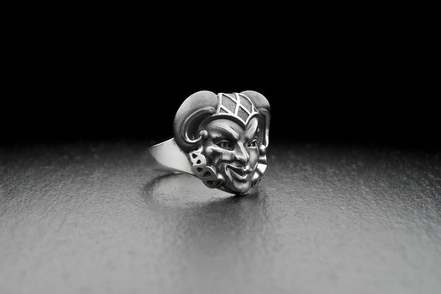 silver ring	silver	sterling silver ring	sterling silver	Silver Ring Jester	Ring Jester	Jester	joker ring	vintage	clown ring	Jester jewelry	anna greta eker	biker ring __etsy:4717907833