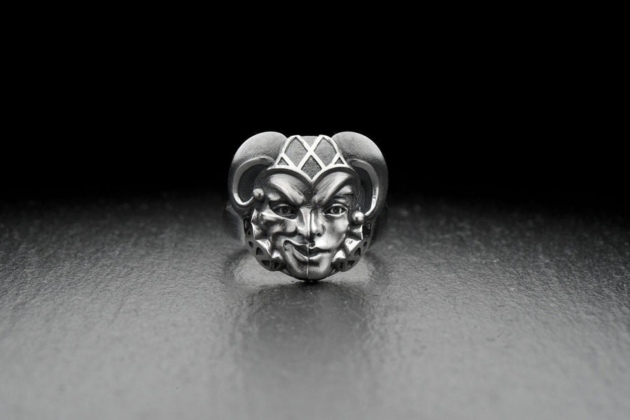 silver ring	silver	sterling silver ring	sterling silver	Silver Ring Jester	Ring Jester	Jester	joker ring	vintage	clown ring	Jester jewelry	anna greta eker	biker ring __etsy:4717907833