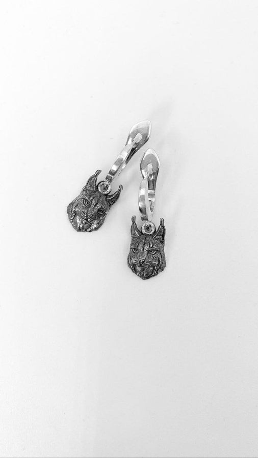 Sterling Silver Lynx Earrings: Handmade Animal Jewelry (etsy image id: 4742948143)