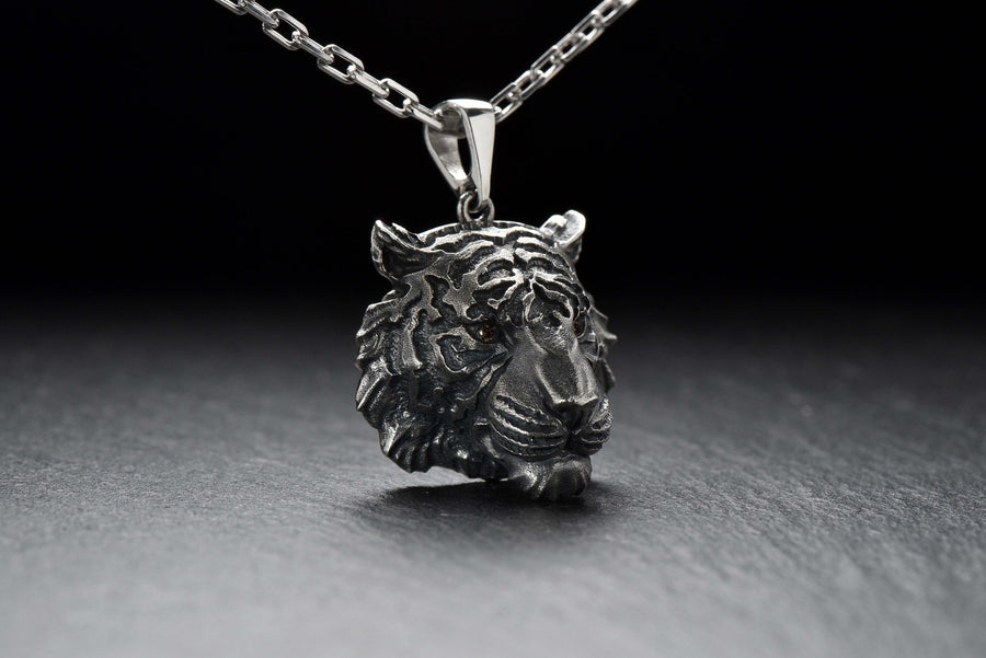 The tiger is a symbol of strength, energy and fearlessness, and this pendant will be a great gift for anyone who loves bright and memorable jewelry.

Tiger head pendant	Tiger necklace	Tiger lover	tiger gift	tiger lover necklace tiger	silver tiger