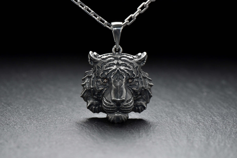 The tiger is a symbol of strength, energy and fearlessness, and this pendant will be a great gift for anyone who loves bright and memorable jewelry.

Tiger head pendant	Tiger necklace	Tiger lover	tiger gift	tiger lover necklace tiger	silver tiger