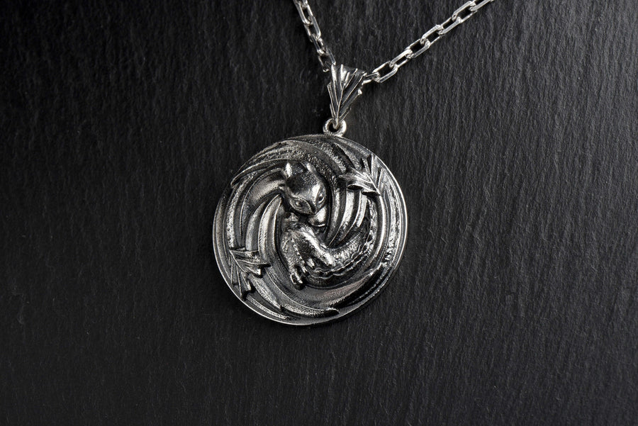 Oxidized Sterling Silver Dragon Pendant - Handmade Necklace (etsy image id: 4749360810)