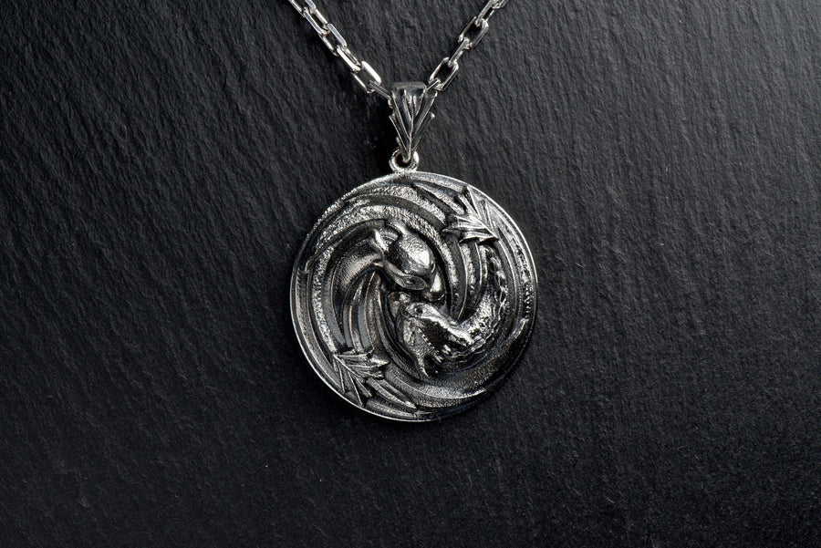 Oxidized Sterling Silver Dragon Pendant - Handmade Necklace (etsy image id: 4749360810)