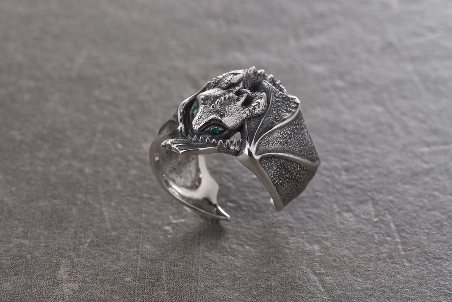 Sterling Silver Dragon Ring: Handmade Dragon Jewelry (etsy image id: 7161930824)