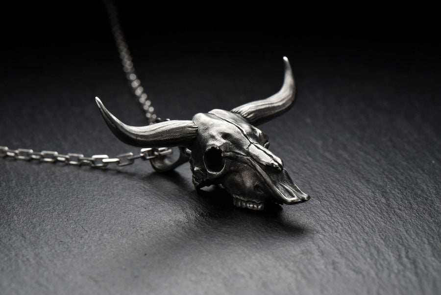 sterling silver	Silver Pendant	Skull	Silver Pendant Skull	Pendant Skull	jewelry Skull	Silver	Silver jewelry	jewelry	Bull Skull	Bull Pendant	Gothic Pendant	Gothic (etsy image id: 4752324030)