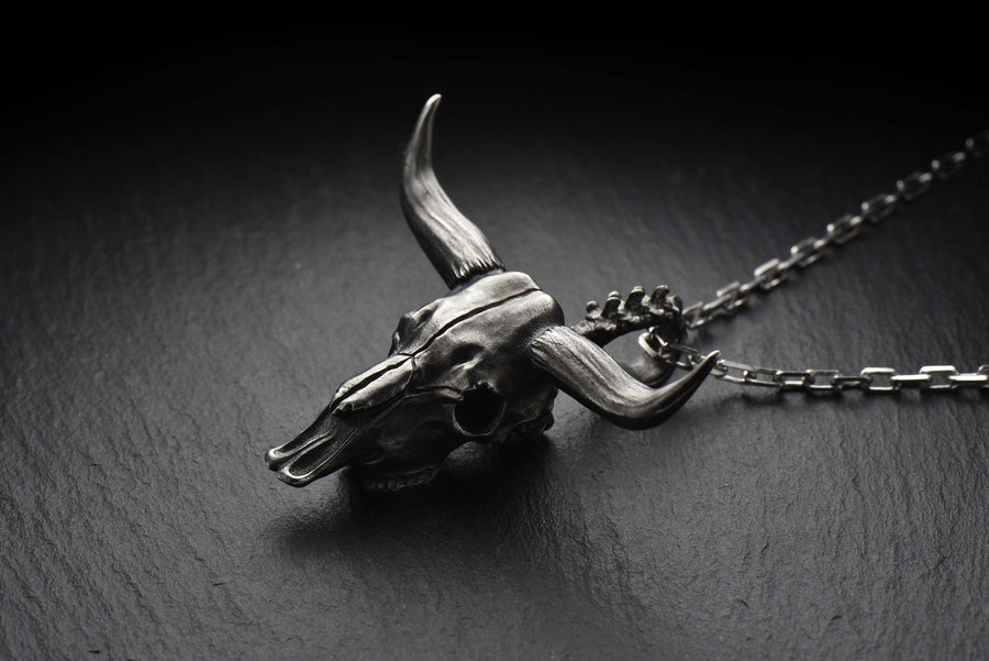 sterling silver	Silver Pendant	Skull	Silver Pendant Skull	Pendant Skull	jewelry Skull	Silver	Silver jewelry	jewelry	Bull Skull	Bull Pendant	Gothic Pendant	Gothic (etsy image id: 4752324030)