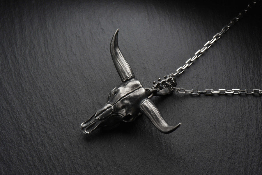 sterling silver	Silver Pendant	Skull	Silver Pendant Skull	Pendant Skull	jewelry Skull	Silver	Silver jewelry	jewelry	Bull Skull	Bull Pendant	Gothic Pendant	Gothic (etsy image id: 4752324030)
