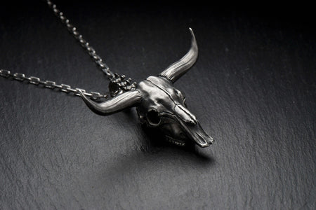 sterling silver	Silver Pendant	Skull	Silver Pendant Skull	Pendant Skull	jewelry Skull	Silver	Silver jewelry	jewelry	Bull Skull	Bull Pendant	Gothic Pendant	Gothic (etsy image id: 4752324030)