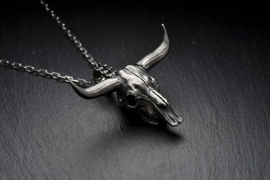 sterling silver	Silver Pendant	Skull	Silver Pendant Skull	Pendant Skull	jewelry Skull	Silver	Silver jewelry	jewelry	Bull Skull	Bull Pendant	Gothic Pendant	Gothic (etsy image id: 4752324030)