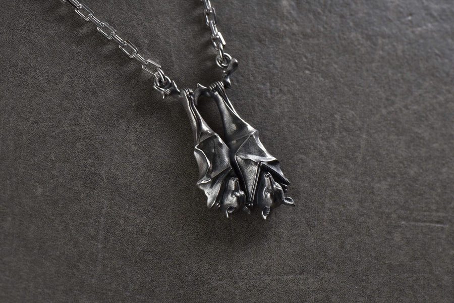 silver pendant	pendant Vampire Girl	Vampire	vampire necklace	gothic necklace	vampire jewelry	bat pendant	halloween	gothic pendant	gothic jewelry	bat necklace	Flying Foxes	Pendant Flying Foxes (etsy image id: 6087293449)