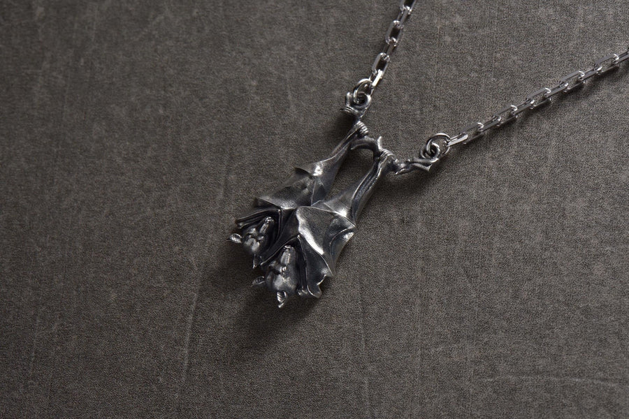 silver pendant	pendant Vampire Girl	Vampire	vampire necklace	gothic necklace	vampire jewelry	bat pendant	halloween	gothic pendant	gothic jewelry	bat necklace	Flying Foxes	Pendant Flying Foxes (etsy image id: 6087293449)