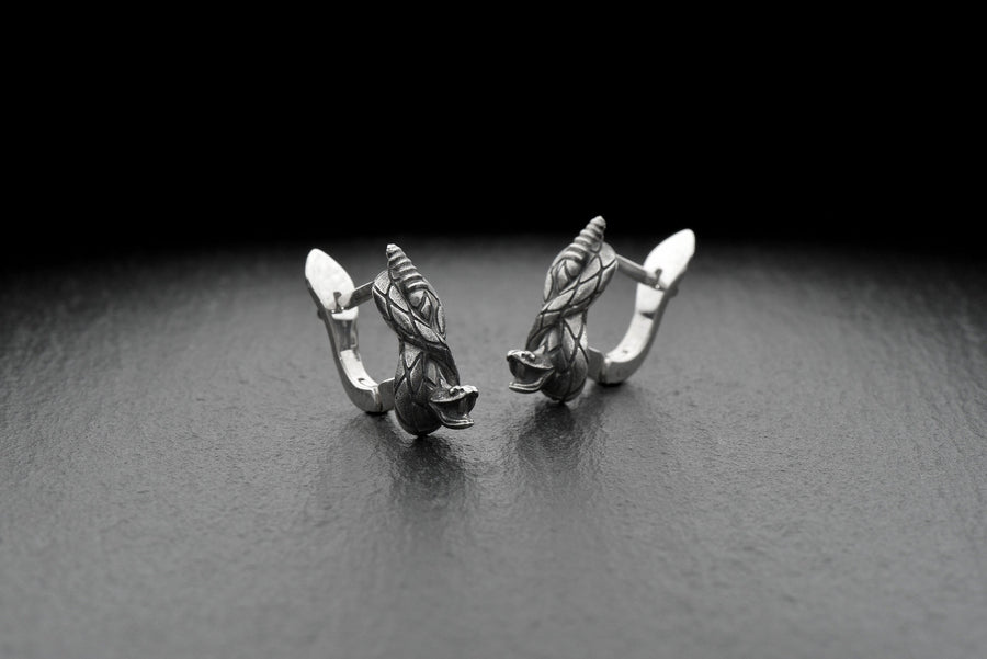 Sterling Silver Snake Earrings: Oxidized Serpent Jewelry (etsy image id: 7211101503)