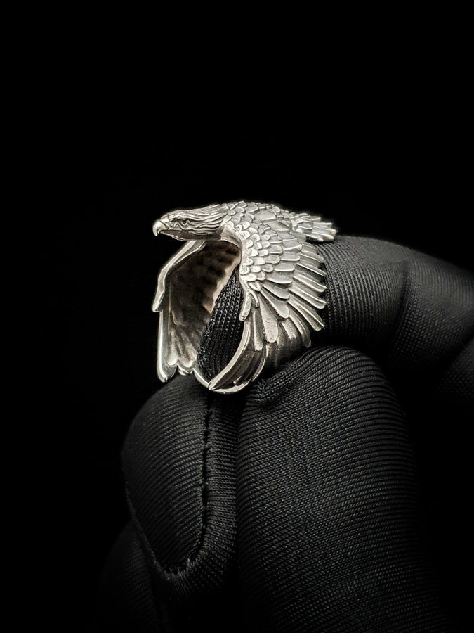 Sterling Silver Eagle Ring: Soaring Wraparound Bird Jewelry (etsy image id: 4768542676)