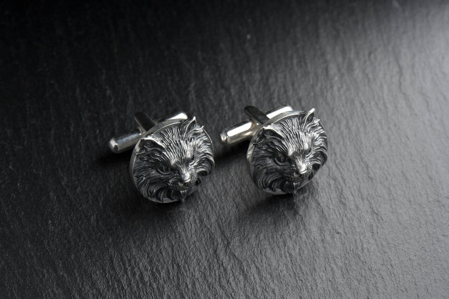 Sterling  Silver Maine Coon Cufflinks, Handmade Pet Cufflinks, Pet Jewelry, Cat Cufflinks, Gift For Him, Cat Jewelry, Men Silver Jewelry (etsy image id: 7759115164)