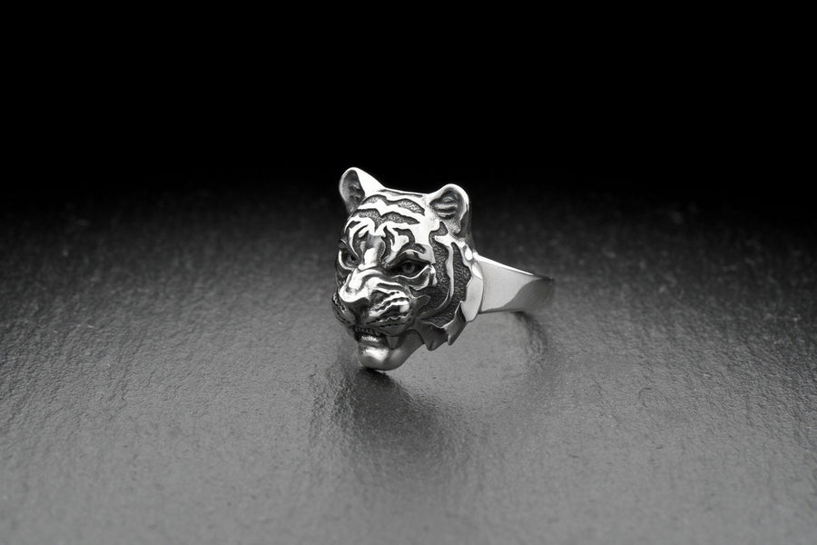 Sterling Silver Tiger Mask Ring: Handmade Animal Jewelry (etsy image id: 7352174996)