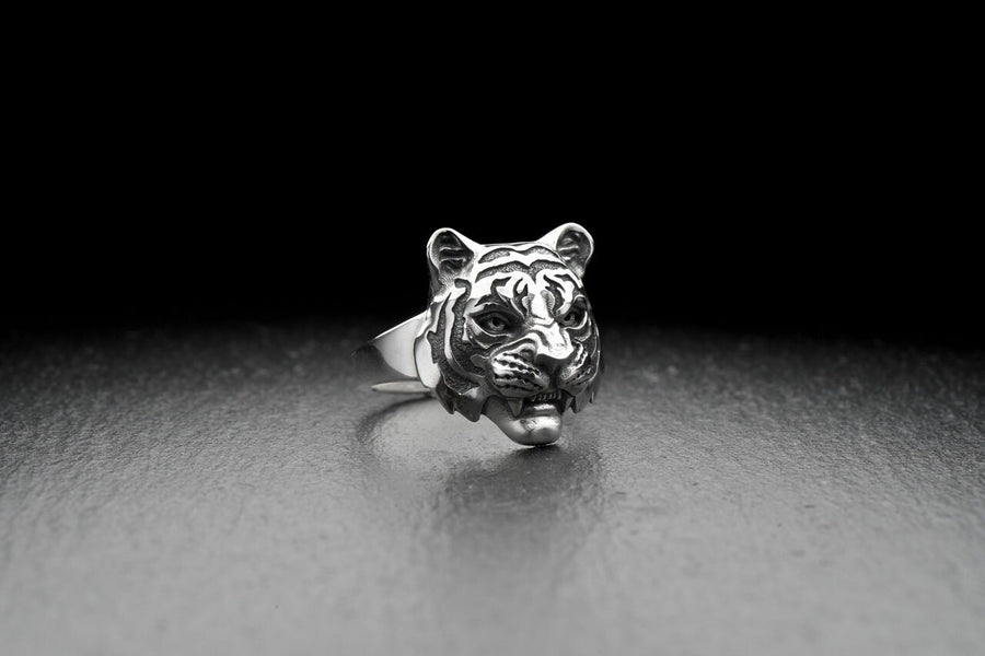 Sterling Silver Tiger Mask Ring: Handmade Animal Jewelry (etsy image id: 7352174996)