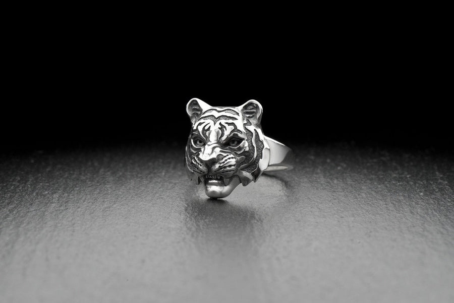 Sterling Silver Tiger Mask Ring: Handmade Animal Jewelry (etsy image id: 7352174996)