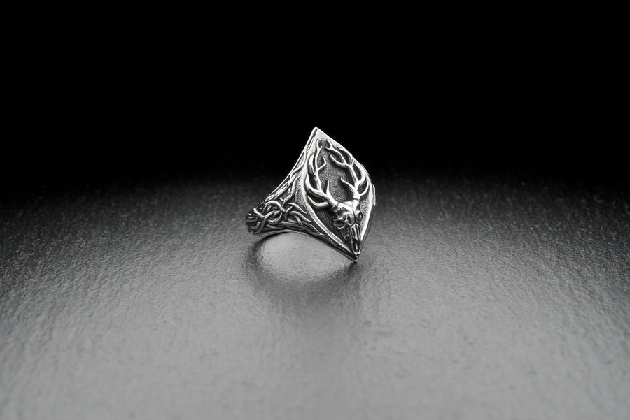 jewelry	gift for her	gift for him	skull ring	Skull	Ring Deer Skull	Ring Deer (etsy image id: 7029698601)