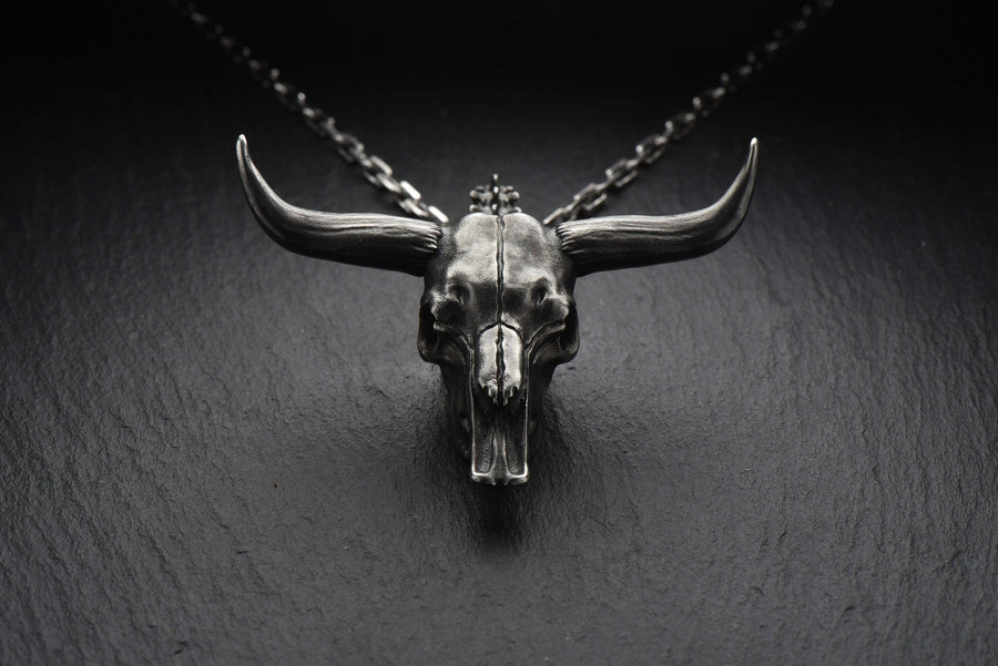 sterling silver	Silver Pendant	Skull	Silver Pendant Skull	Pendant Skull	jewelry Skull	Silver	Silver jewelry	jewelry	Bull Skull	Bull Pendant	Gothic Pendant	Gothic (etsy image id: 4752324030)