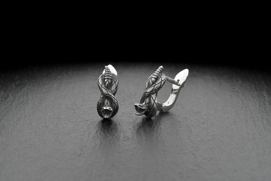 Sterling Silver Snake Earrings: Oxidized Serpent Jewelry (etsy image id: 7211101503)