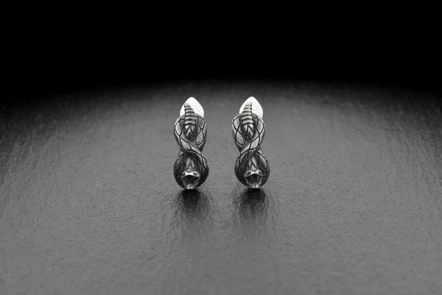 Sterling Silver Snake Earrings: Oxidized Serpent Jewelry (etsy image id: 7211101503)