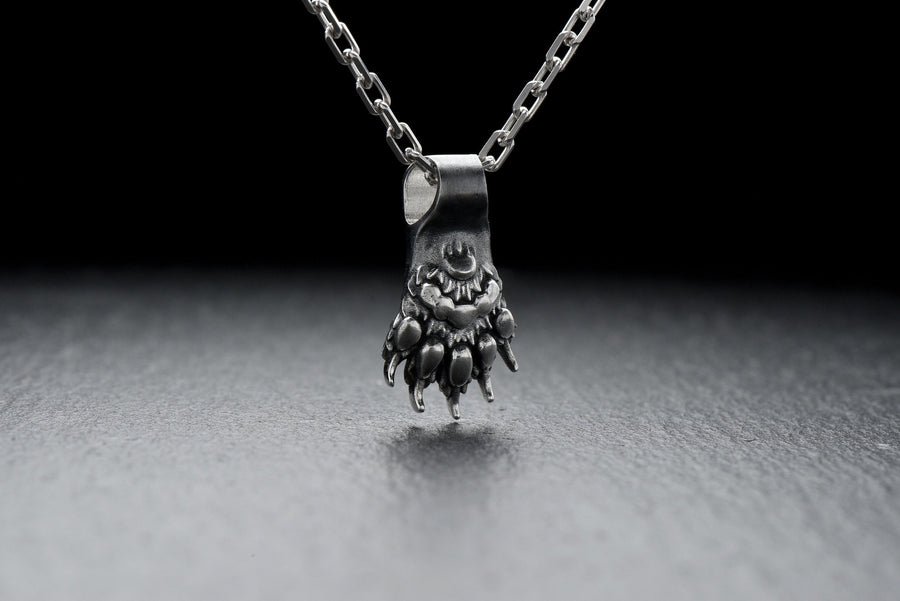 Sterling Silver Wolverine Paw Pendant: Handcrafted Animal Necklace (etsy image id: 7349349066)