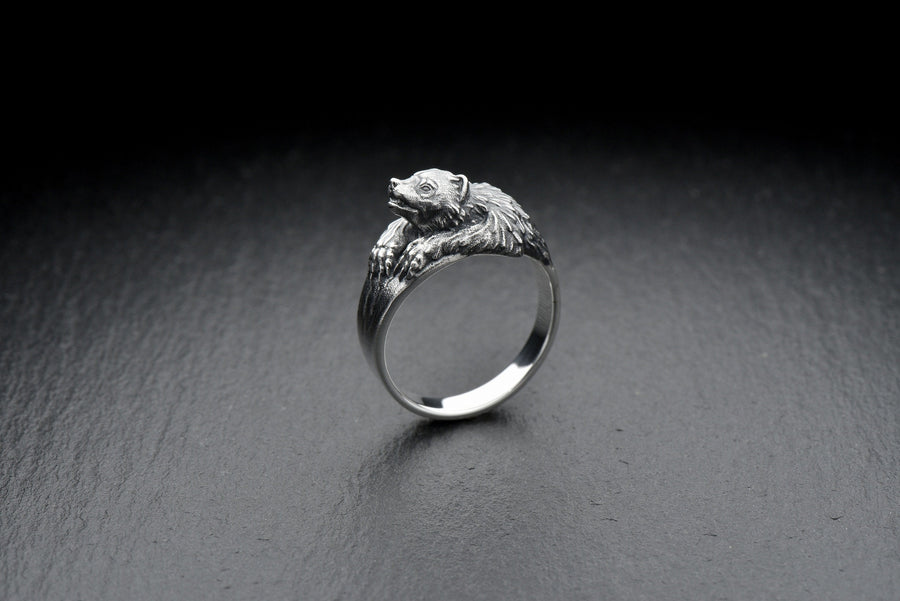 Handmade Sterling Silver Wolverine Ring: Animal Jewelry (etsy image id: 7396934619)