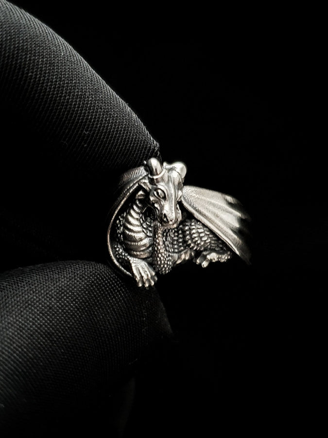 ring dragon	dragon art	house of dragon	dragon house	dragon	Silver ring	Sterling silver (etsy image id: 4613192139)