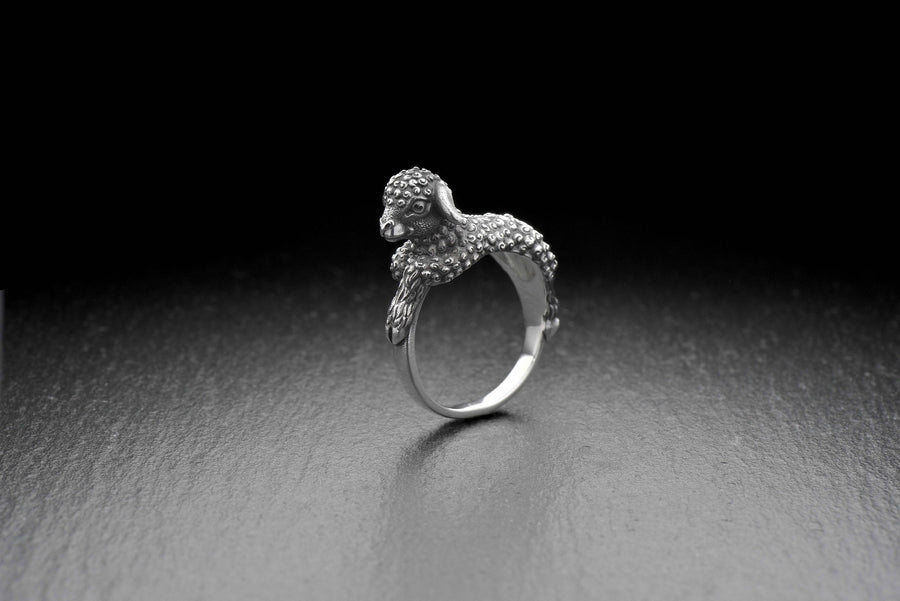 Sterling Silver Lamb Ring: Handmade Animal Jewelry Gift