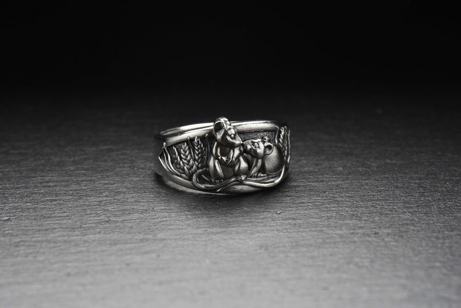 Sterling Silver Mouse Ring, Handmade Animal Statement Jewelry (etsy image id: 4825435594)