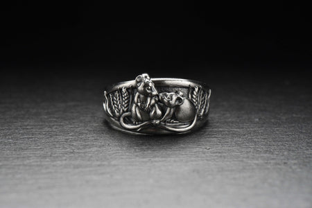 Sterling Silver Mouse Ring, Handmade Animal Statement Jewelry (etsy image id: 4825435594)