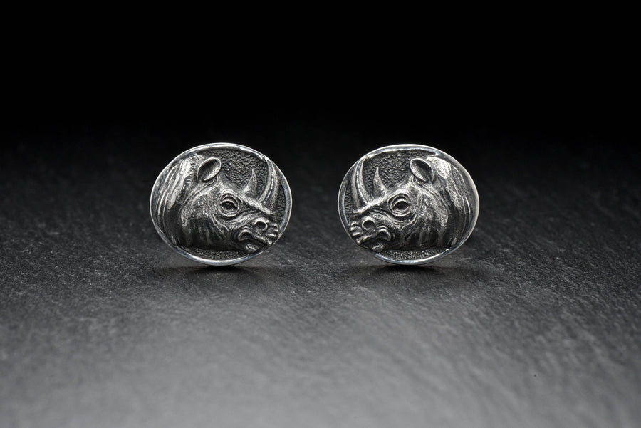 Sterling Silver Rhino Cufflinks, Animal Jewelry Gift (etsy image id: 7349262118)