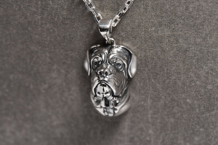 Bulldog Silver Pendant - Sterling Dog Necklace, Symbol of Strength, Loyalty, and Gentle Courage