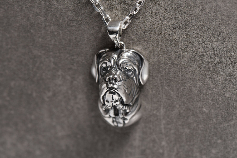 Bulldog Silver Pendant - Sterling Dog Necklace, Symbol of Strength, Loyalty, and Gentle Courage