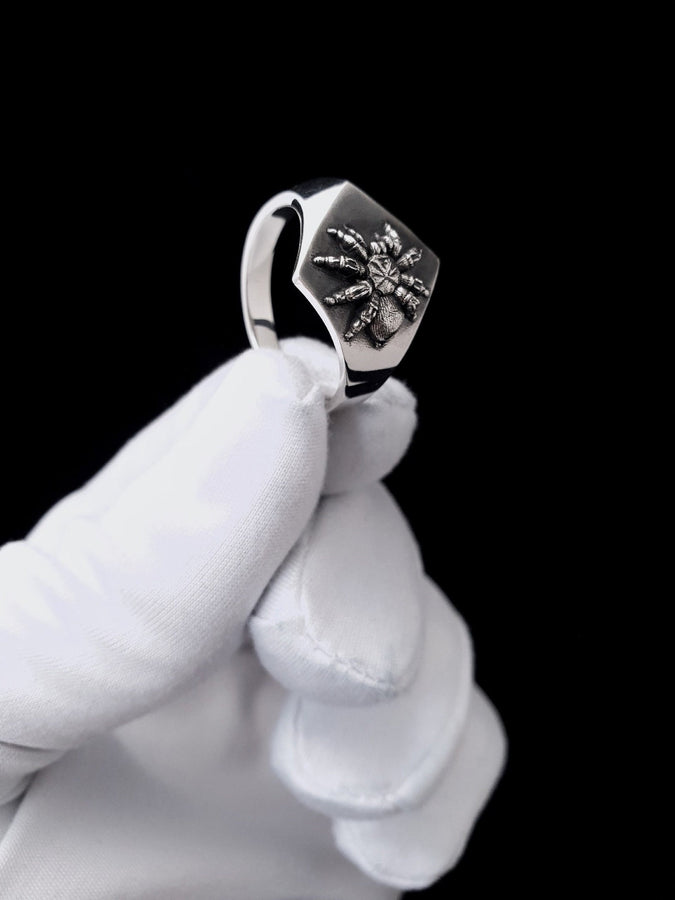 Sterling Silver Tarantula Signet Ring: Handmade Spider Jewelry (etsy image id: 7346762206)