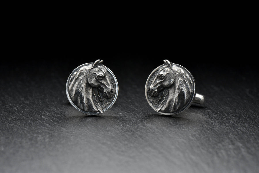 Sterling Silver Horse Cufflinks: Handcrafted Animal Jewelry Gift (etsy image id: 7397166197)