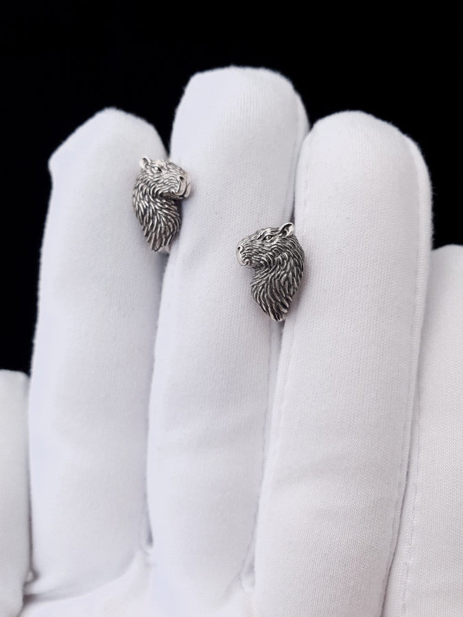 Sterling Silver Capybara Earrings: Handmade Animal Jewelry (etsy image id: 7394205589)